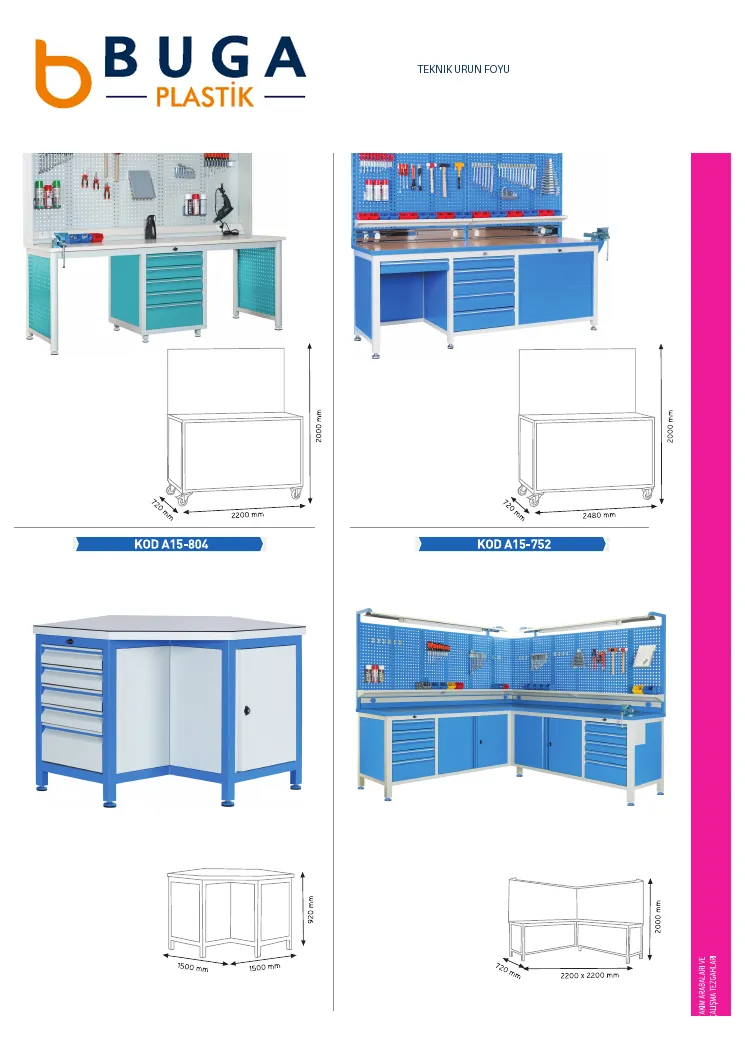 Takım Arabaları & Çalışma Tezgahları • Teknik Föy 08